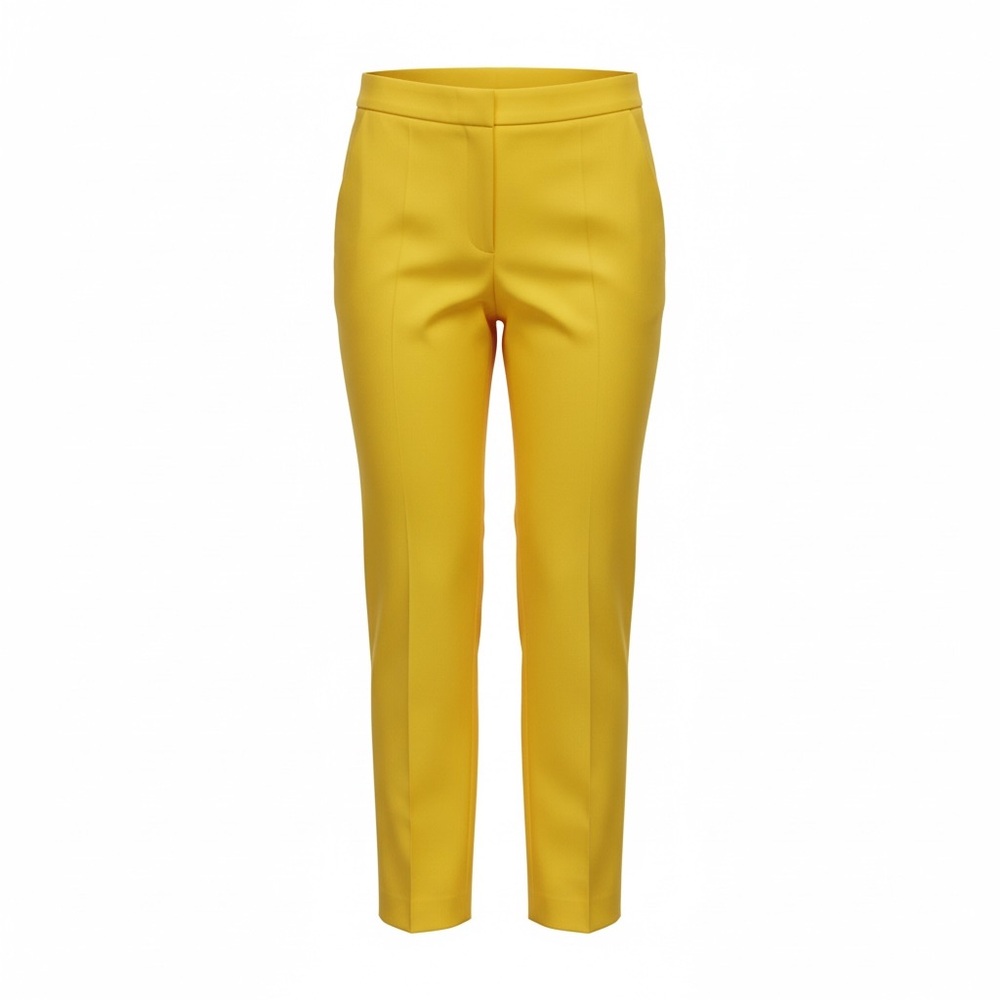 Akris Punto Casual Dress Pants Size 10 Gold Yellow Cotton Blend Spring Office